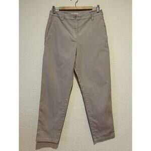 Eileen Fisher Organic Cotton Hemp Pants Sz 10P Beige Stretch Canvas Minimalist